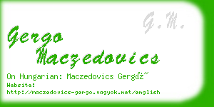 gergo maczedovics business card